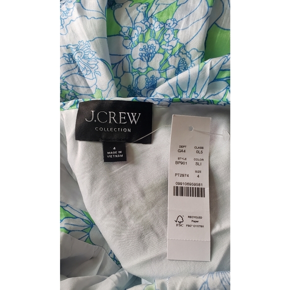 71. J.Crew Collection ruffle-trim cutout maxi dress in lime floral - Picture 11 of 12